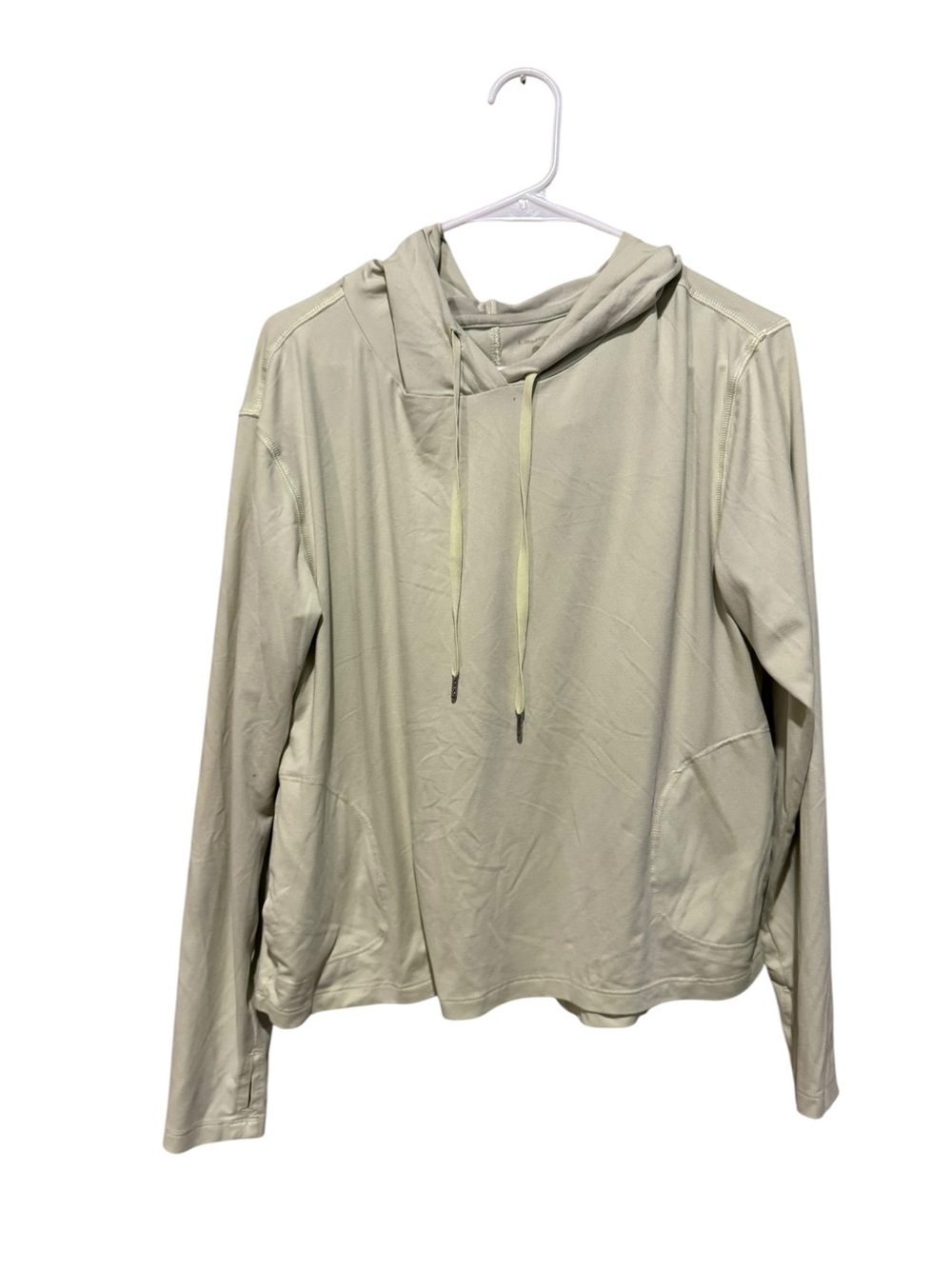 Light Sage Hooded pull over Long-Sleeve Top - Women